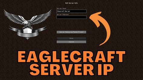 net in the "ServerAddress" box then press click on "Done" button. . Eaglecraft demo server create